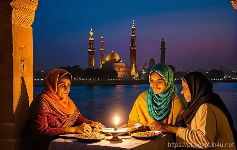 이집트에서 종교의 역할과 분포 - A Tapestry of Faiths by the Nile**
A vibrant, atmospheric scene showcasing the harmonious coexisten...